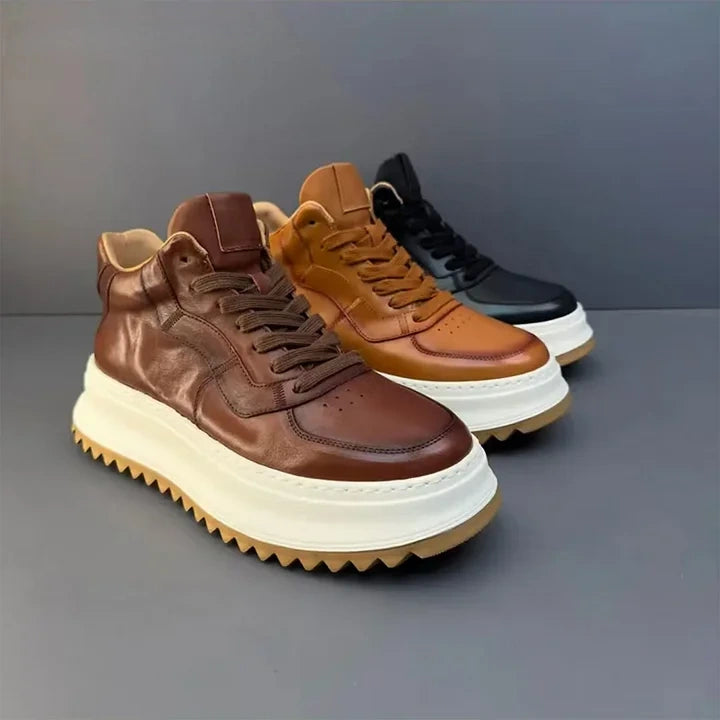 Calveto Handmade Retro Mid-top Casual Men Boots