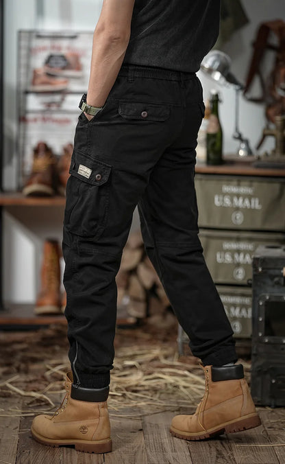 Calveto Plus Size American-style Vintage Cargo Pants