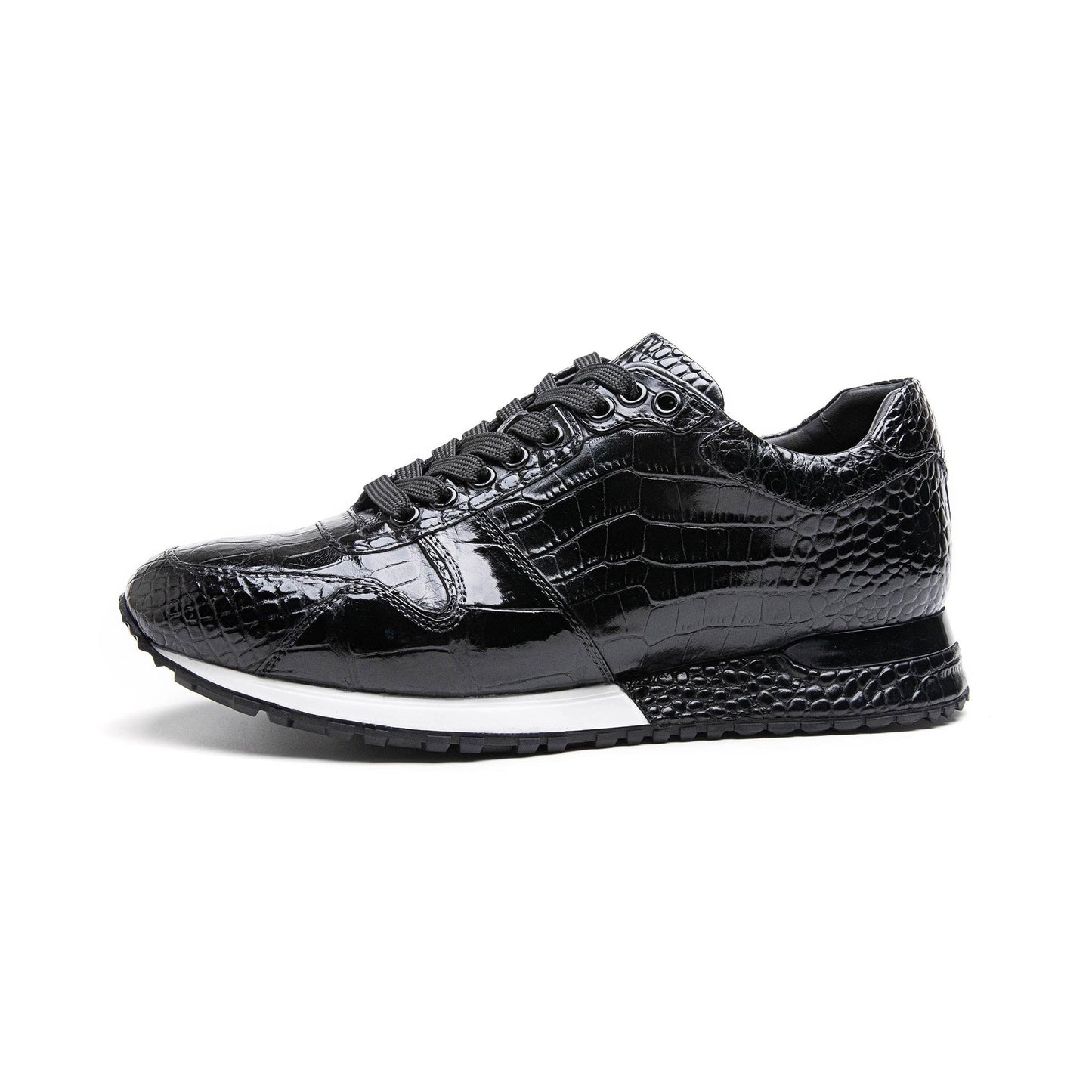 Crafton Heritage Men's Premium Croc-Embossed Running Shoes - Breathable Soft Sole Business Casual