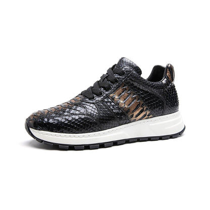 Crafton Heritage Men's Python-Embossed Breathable Sneakers - Summer Anti-Slip Casual Running Shoes
