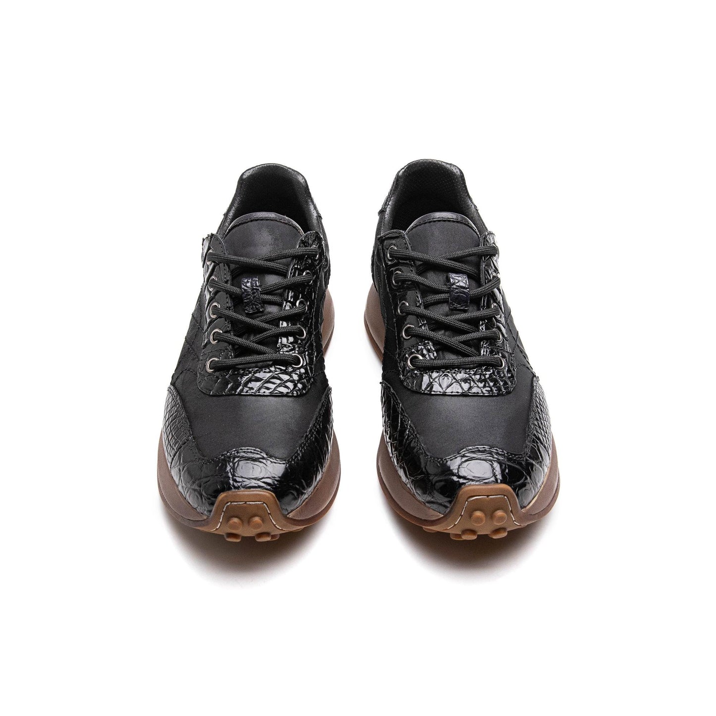 Crafton Heritage Retro Men's Running Shoes: Genuine Croc Leather Breathable Low-Top & Lightweight