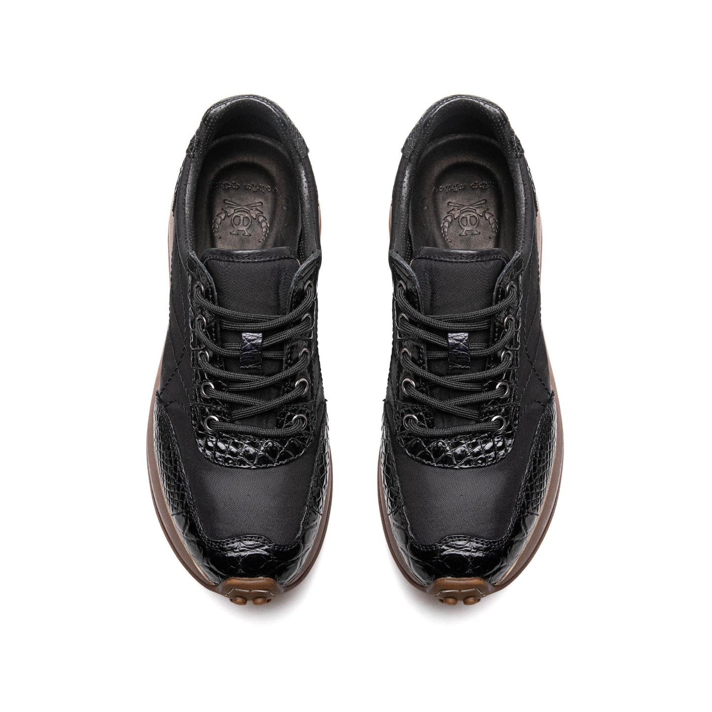 Crafton Heritage Retro Men's Running Shoes: Genuine Croc Leather Breathable Low-Top & Lightweight