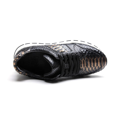 Crafton Heritage Men's Python-Embossed Breathable Sneakers - Summer Anti-Slip Casual Running Shoes