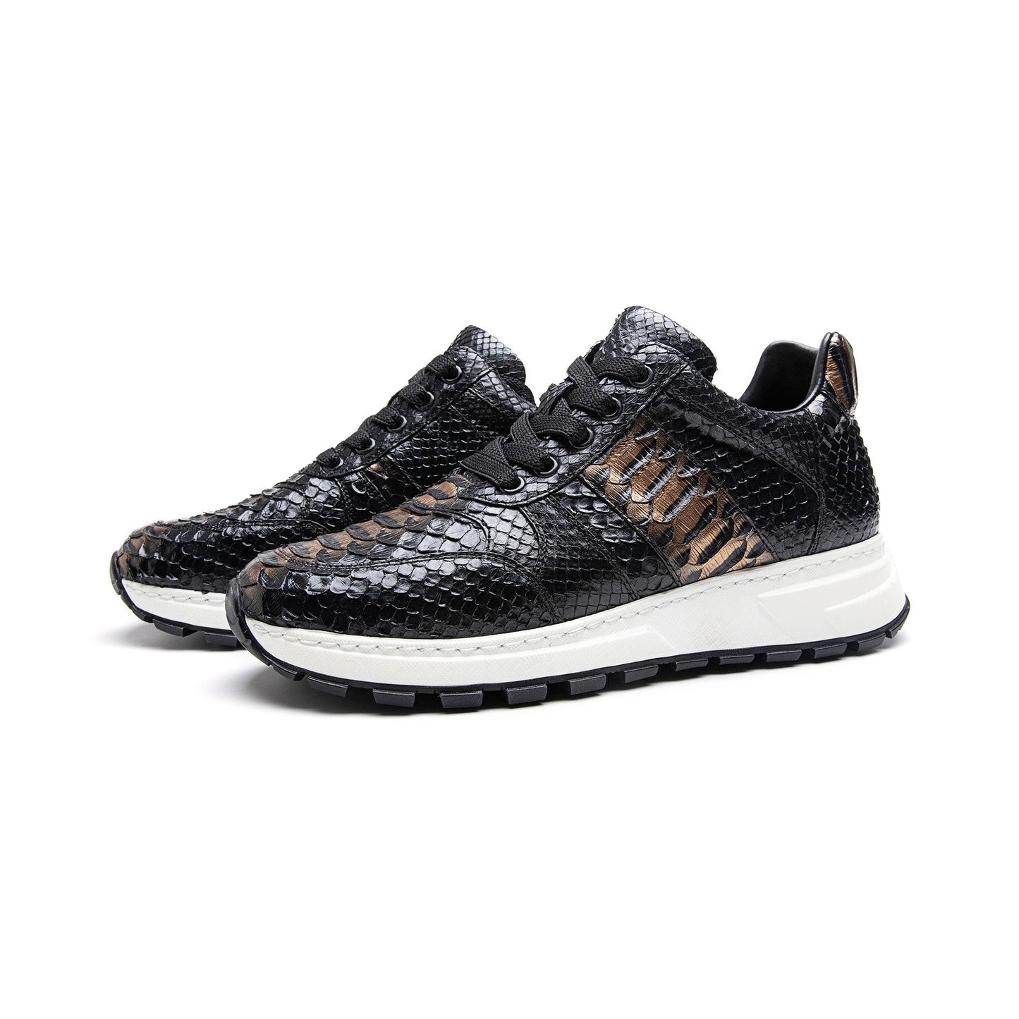 Crafton Heritage Men's Python-Embossed Breathable Sneakers - Summer Anti-Slip Casual Running Shoes