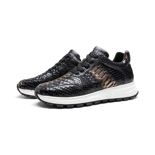 Crafton Heritage Men's Python-Embossed Breathable Sneakers - Summer Anti-Slip Casual Running Shoes