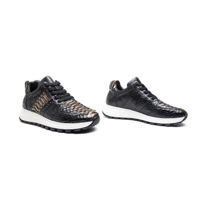 Crafton Heritage Men's Python-Embossed Breathable Sneakers - Summer Anti-Slip Casual Running Shoes
