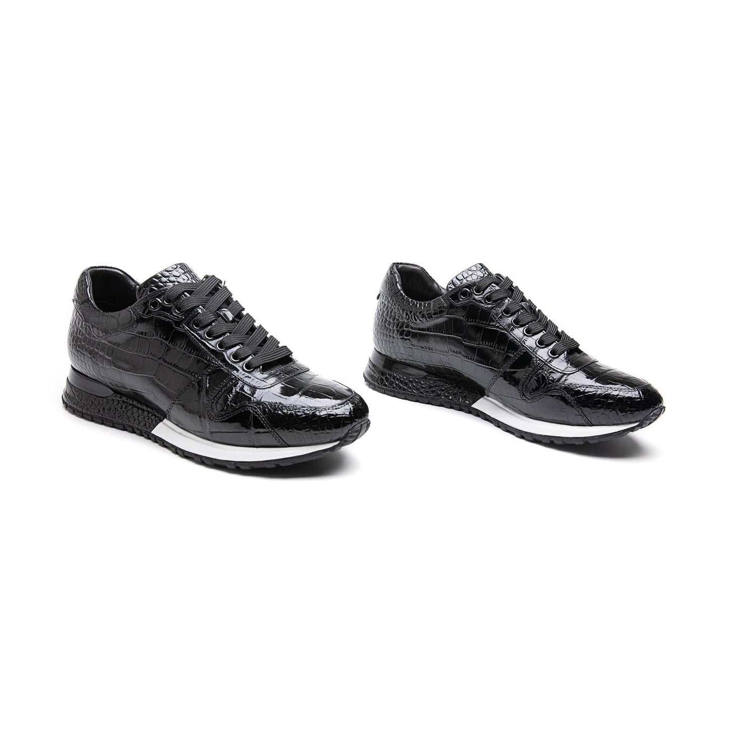 Crafton Heritage Men's Premium Croc-Embossed Running Shoes - Breathable Soft Sole Business Casual