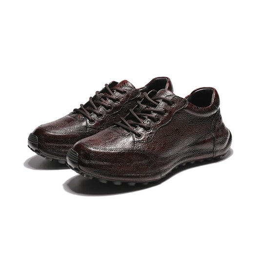 Crafton Heritage - Men's Genuine Wild Cowhide Breathable Soft Sole Stylish Business Retro Casual Jogging Shoes