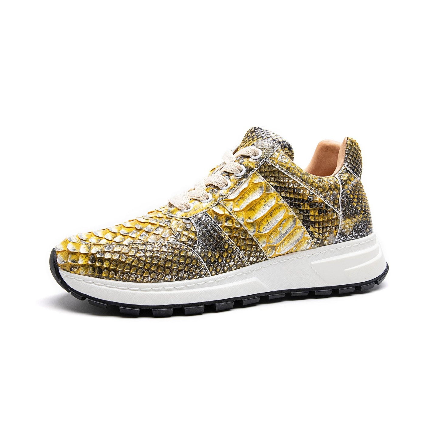 Crafton Heritage Men's Python-Embossed Breathable Sneakers - Summer Anti-Slip Casual Running Shoes