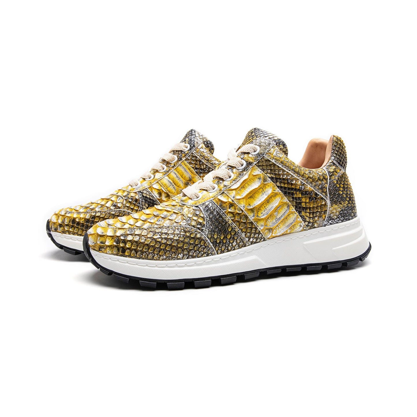 Crafton Heritage Men's Python-Embossed Breathable Sneakers - Summer Anti-Slip Casual Running Shoes
