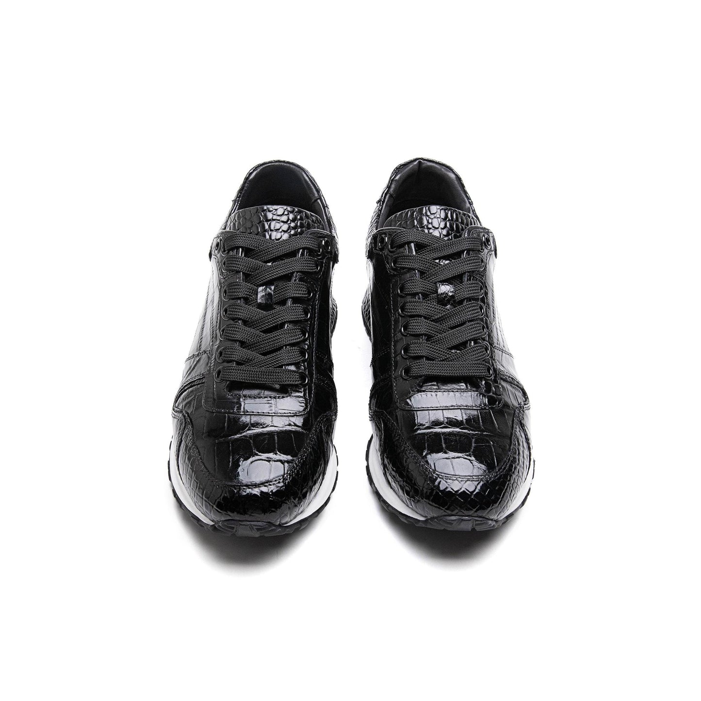 Crafton Heritage Men's Premium Croc-Embossed Running Shoes - Breathable Soft Sole Business Casual