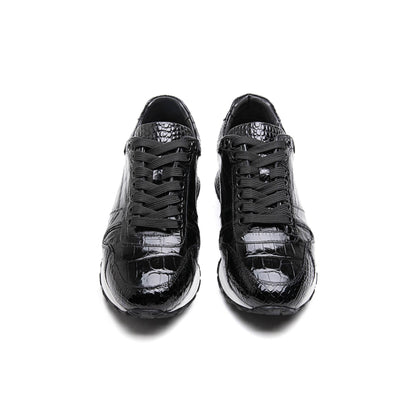 Crafton Heritage Men's Premium Croc-Embossed Running Shoes - Breathable Soft Sole Business Casual