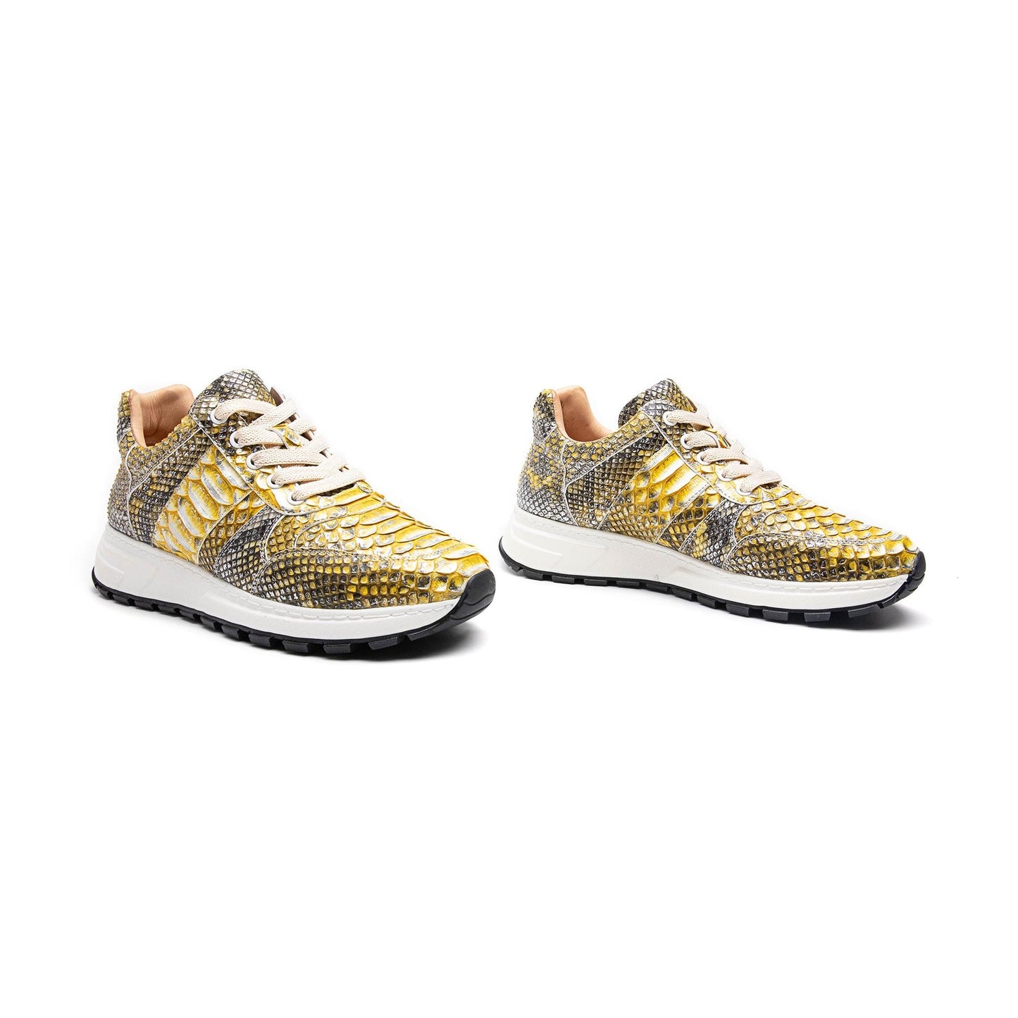 Crafton Heritage Men's Python-Embossed Breathable Sneakers - Summer Anti-Slip Casual Running Shoes