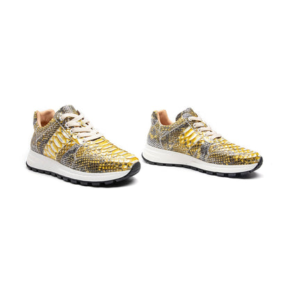 Crafton Heritage Men's Python-Embossed Breathable Sneakers - Summer Anti-Slip Casual Running Shoes