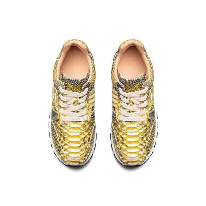 Crafton Heritage Men's Python-Embossed Breathable Sneakers - Summer Anti-Slip Casual Running Shoes