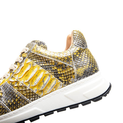 Crafton Heritage Men's Python-Embossed Breathable Sneakers - Summer Anti-Slip Casual Running Shoes