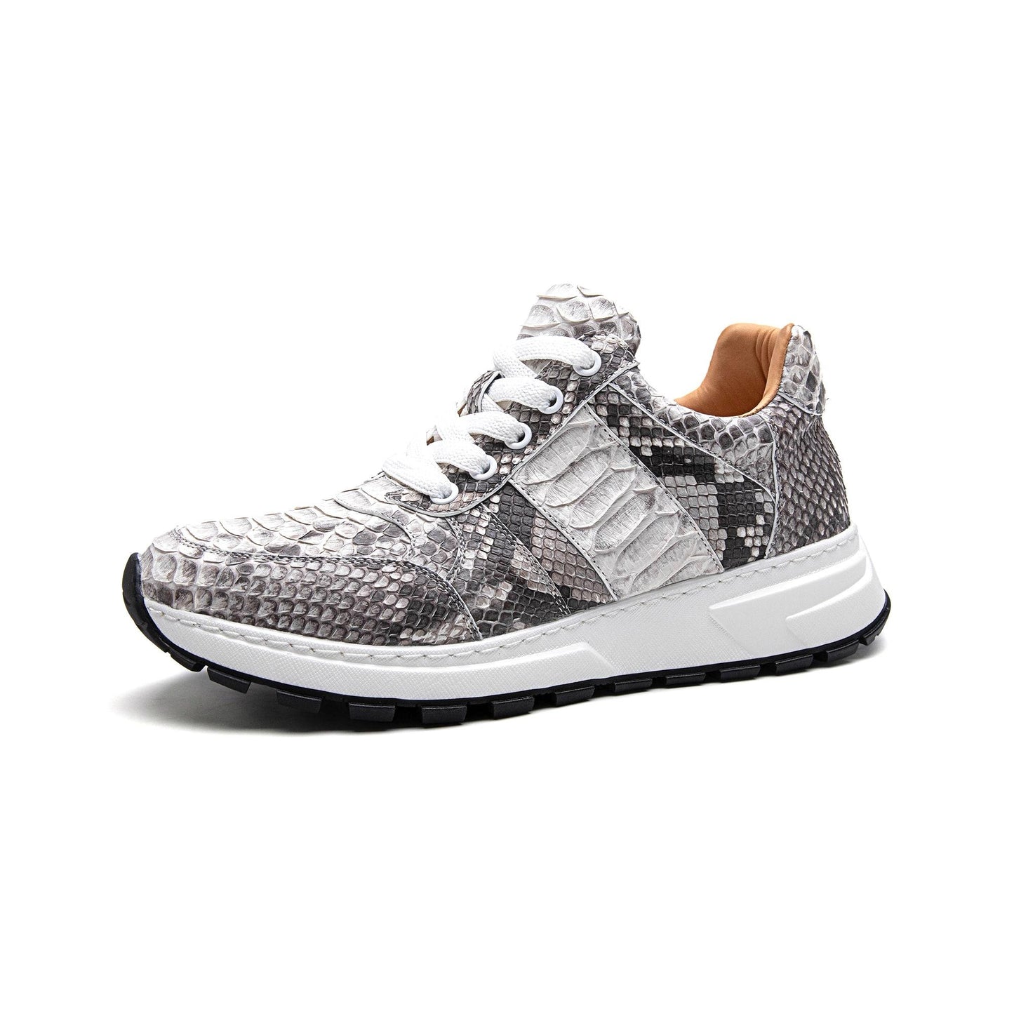 Crafton Heritage Men's Python-Embossed Breathable Sneakers - Summer Anti-Slip Casual Running Shoes