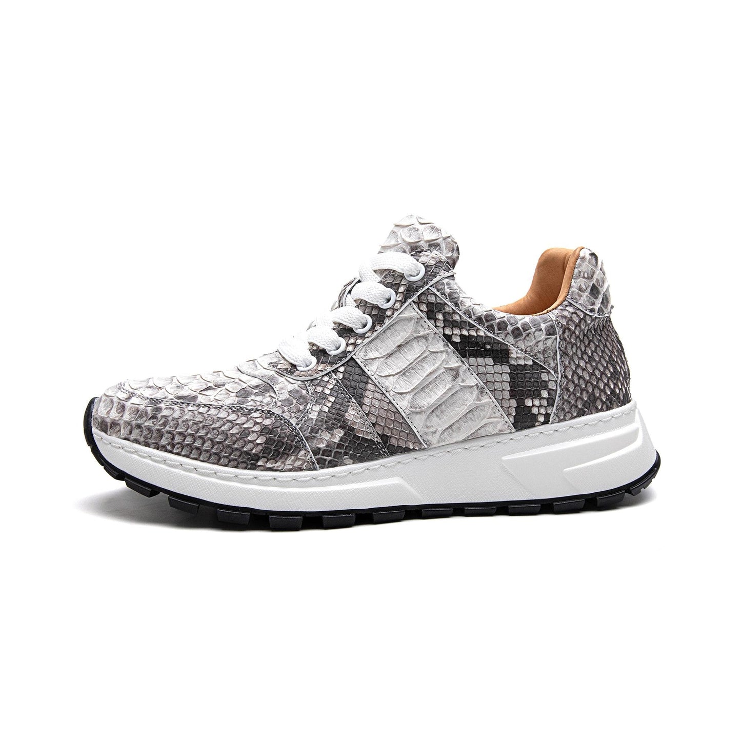 Crafton Heritage Men's Python-Embossed Breathable Sneakers - Summer Anti-Slip Casual Running Shoes