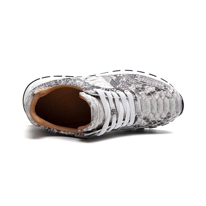 Crafton Heritage Men's Python-Embossed Breathable Sneakers - Summer Anti-Slip Casual Running Shoes