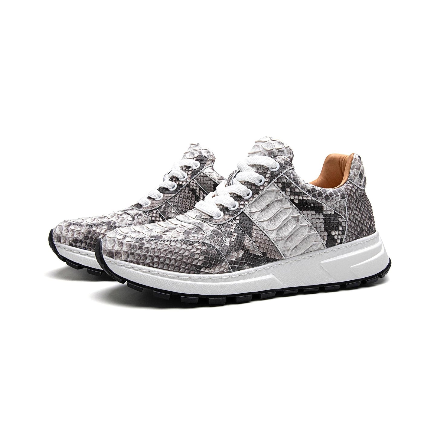 Crafton Heritage Men's Python-Embossed Breathable Sneakers - Summer Anti-Slip Casual Running Shoes