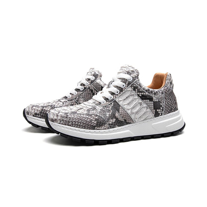 Crafton Heritage Men's Python-Embossed Breathable Sneakers - Summer Anti-Slip Casual Running Shoes