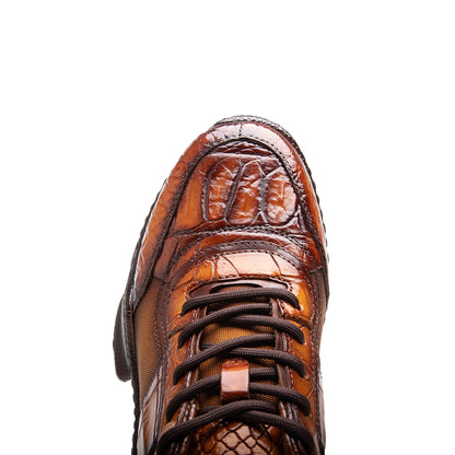 Crafton Heritage Premium Men's Summer Genuine Crocodile Leather Breathable Comfortable Stylish Trendy Casual Versatile Platform Clunky Sneakers