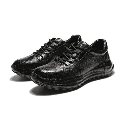 Crafton Heritage - Men's Genuine Wild Cowhide Breathable Soft Sole Stylish Business Retro Casual Jogging Shoes