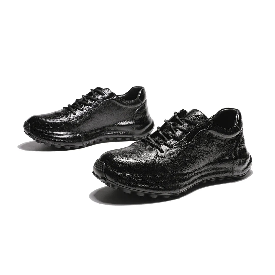 Crafton Heritage - Men's Genuine Wild Cowhide Breathable Soft Sole Stylish Business Retro Casual Jogging Shoes
