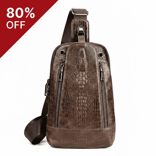 Bolso bandolera vintage de piel auténtica para hombre. 