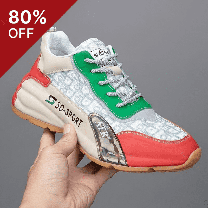 ⏰【80% OFF】🔥 Calveto Men's Italian Leather Streetwear Trainers | Hand-Finished in Italy