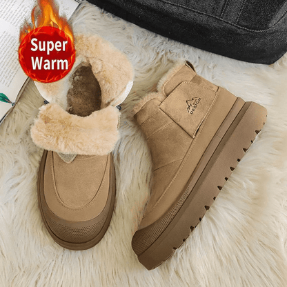 Calveto Men's Winter Snow Rugged Suede Leather Boots | Cold Weather Warm Outdoor Boots